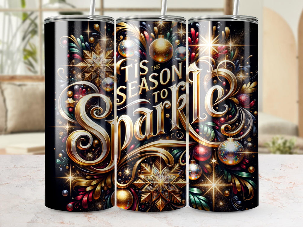 Sparkling Christmas Tumbler Wrap: Festive 20oz PNG Design (Digital Download)