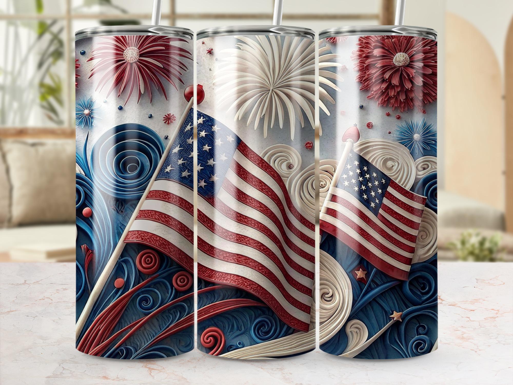 American Flag Tumbler Wrap: Patriotic USA Sublimation Design (Digital Download)