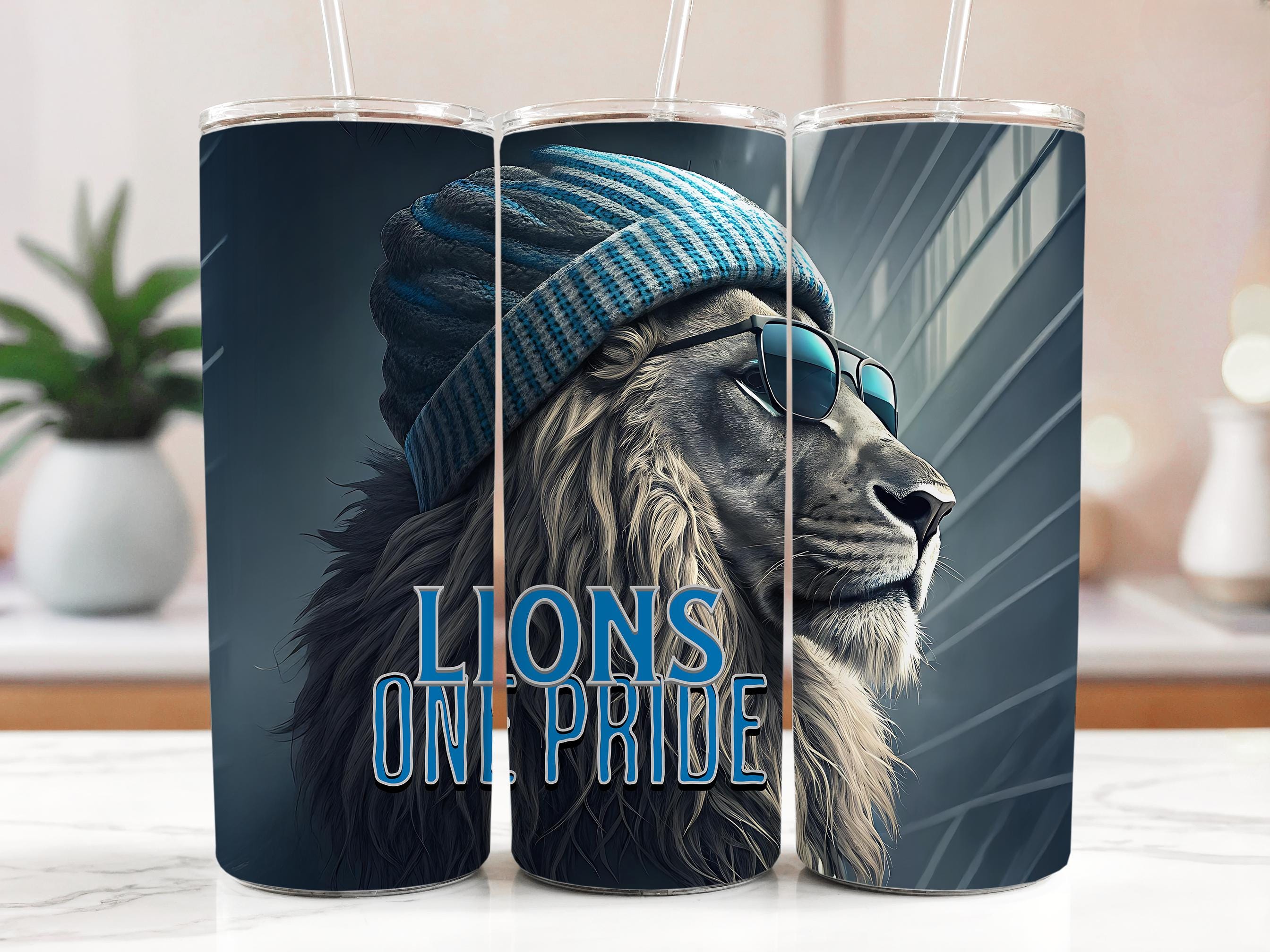 One Pride Lion Tumbler Wrap: Football Sublimation Design (PNG Download)