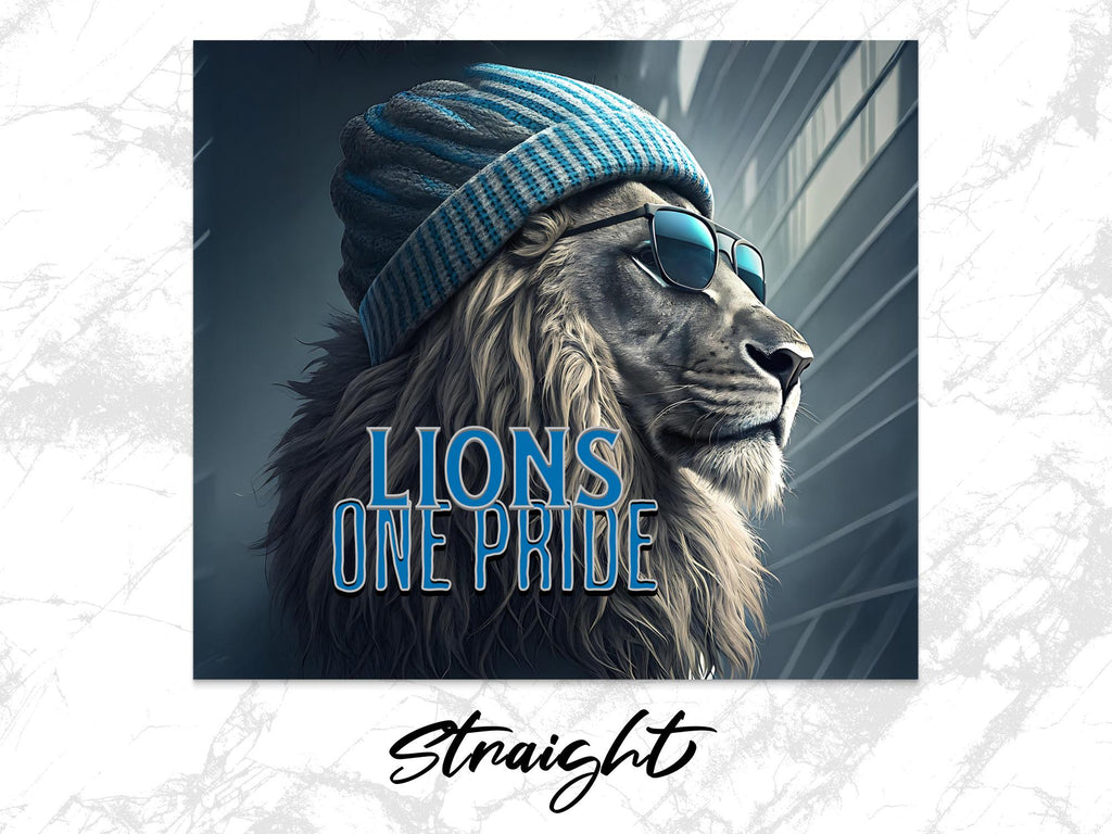 One Pride Lion Tumbler Wrap: Football Sublimation Design (PNG Download)