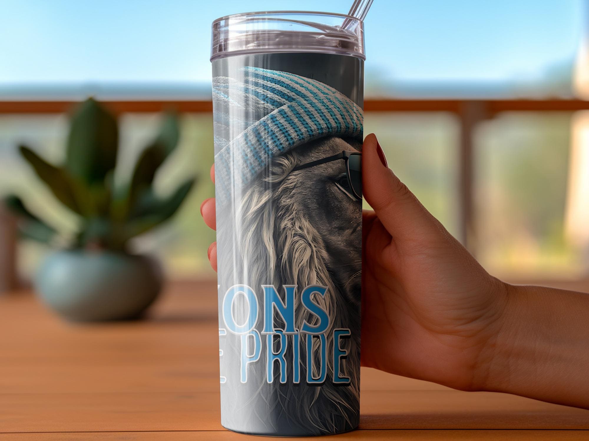 One Pride Lion Tumbler Wrap: Football Sublimation Design (PNG Download)