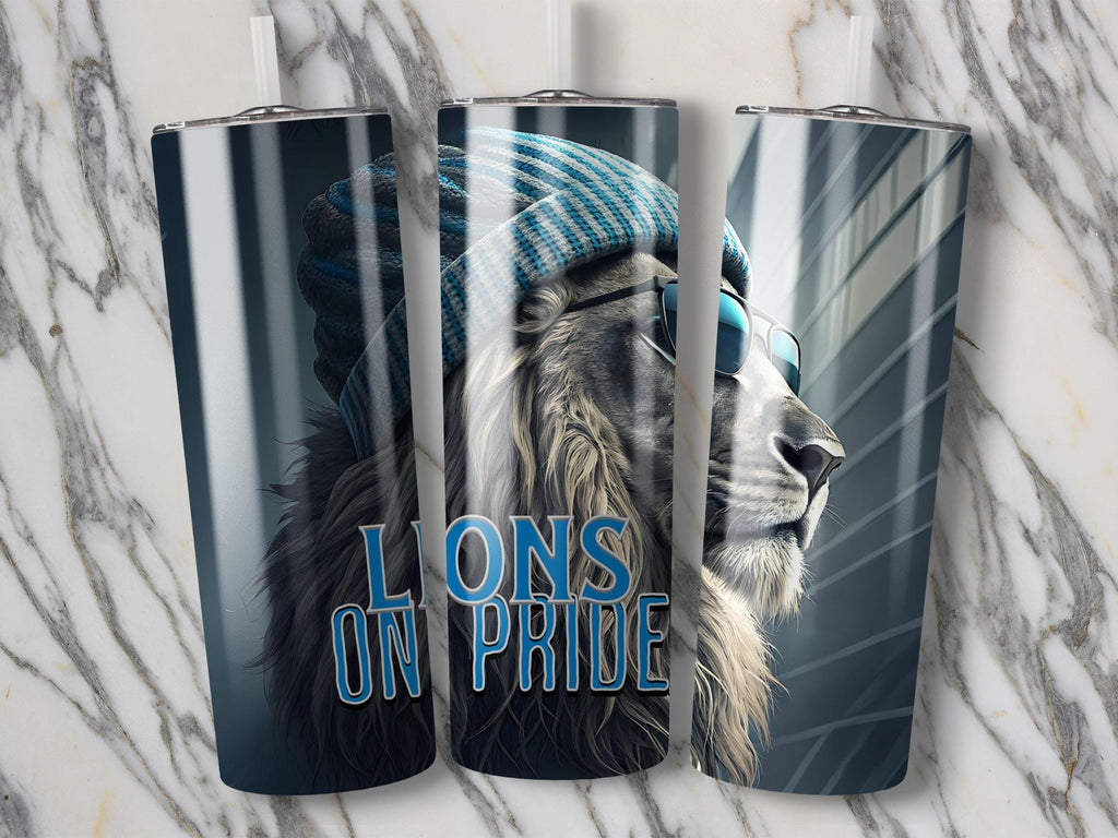One Pride Lion Tumbler Wrap: Football Sublimation Design (PNG Download)