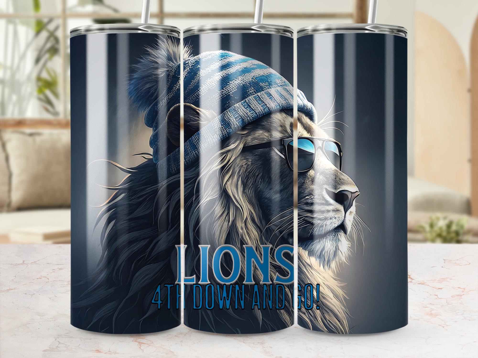 Lions Tumbler Wrap: Football Sublimation Design (Digital Download)