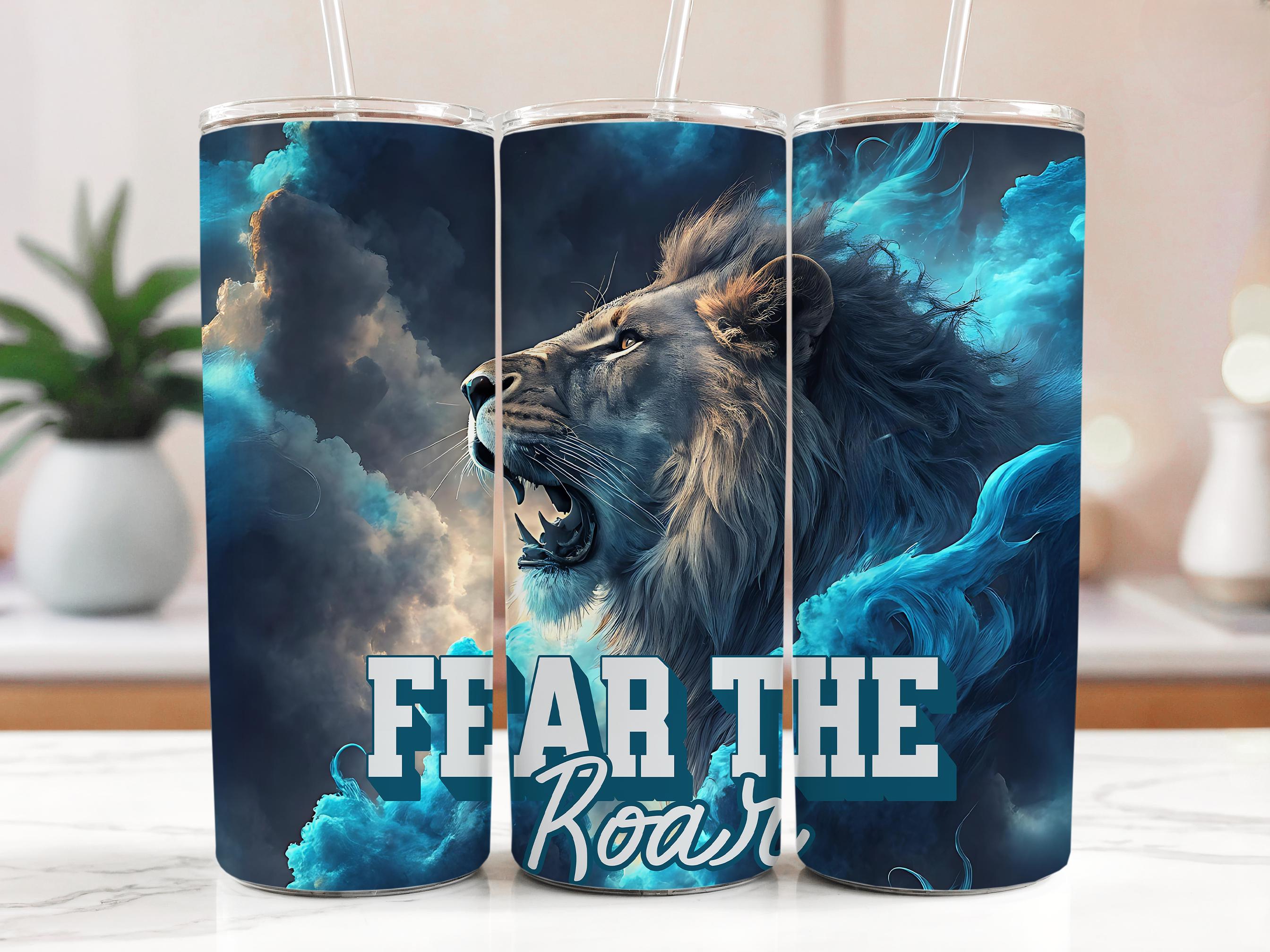 Roaring Lion Tumbler Wrap: 20oz Sublimation Design (Digital Download)