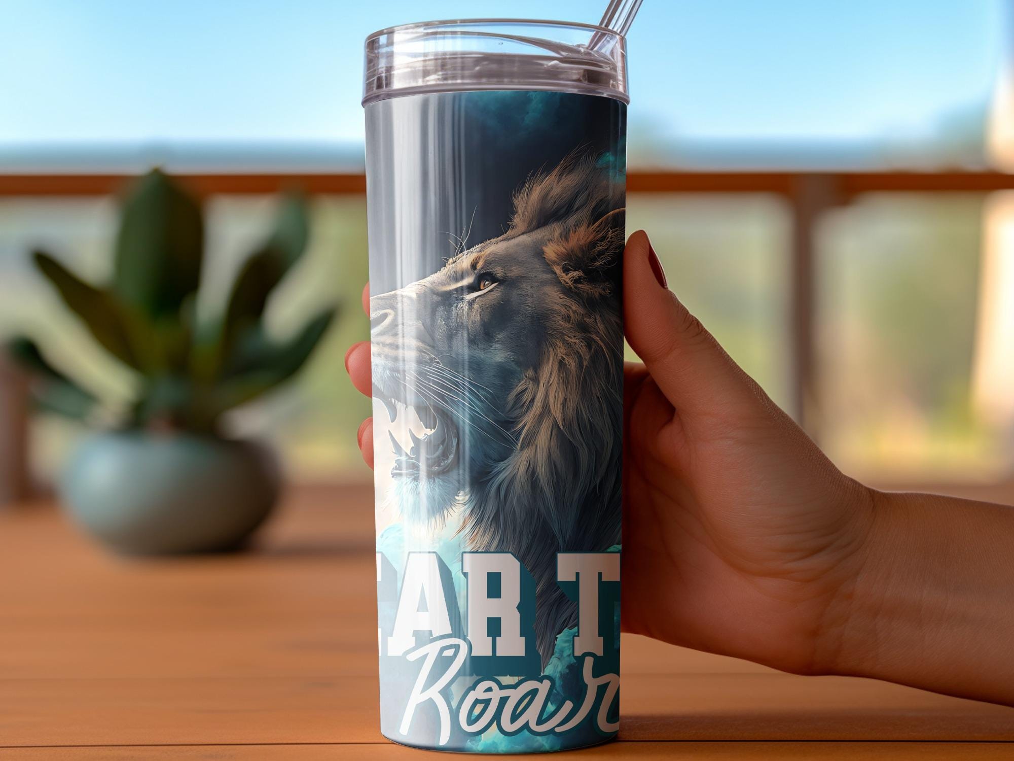 Roaring Lion Tumbler Wrap: 20oz Sublimation Design (Digital Download)