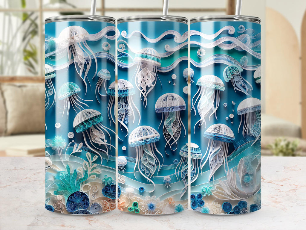 Jellyfish Tumbler Wrap: Under The Sea Sublimation Design (Digital Download)