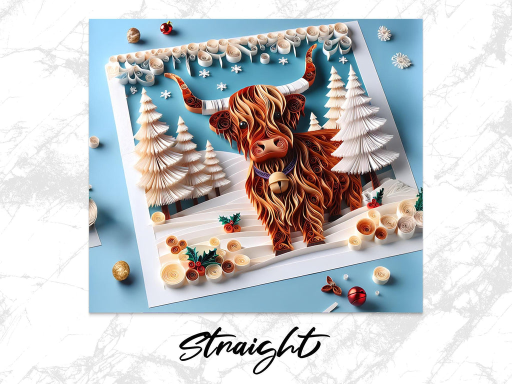 Highland Cow Winter Tumbler Wrap: Christmas Sublimation Design (Digital Download)