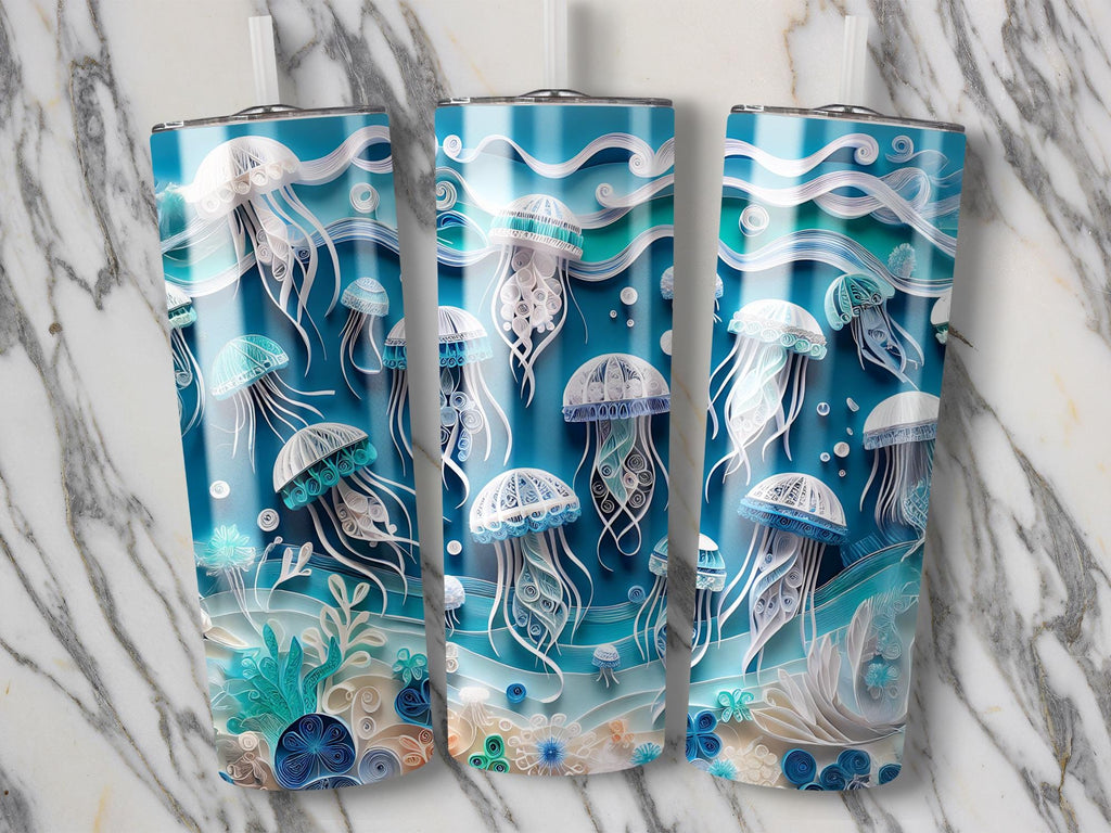 Jellyfish Tumbler Wrap: Under The Sea Sublimation Design (Digital Download)