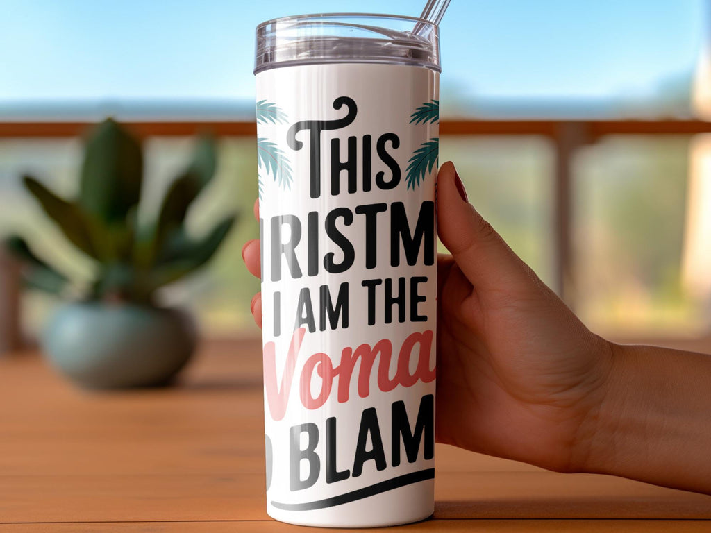 Tropical Christmas Tumbler Wrap: Parrot with Santa Hat (Digital Download)