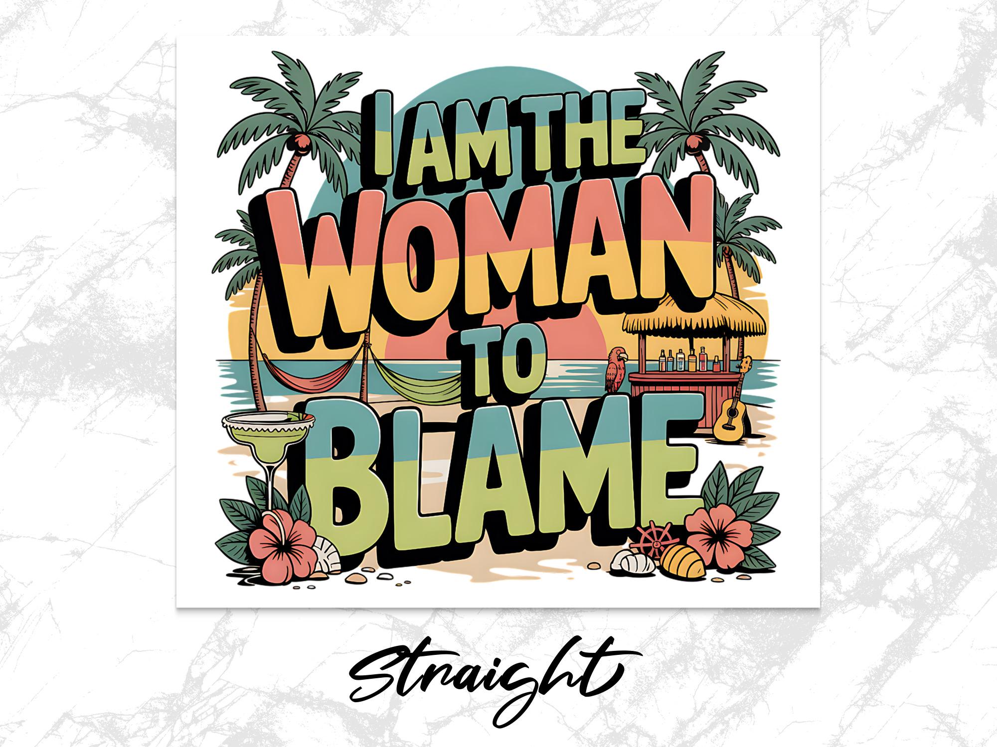 Blame Beach 20oz Tumbler Wrap: Funny Tropical Island Design (Digital Download)