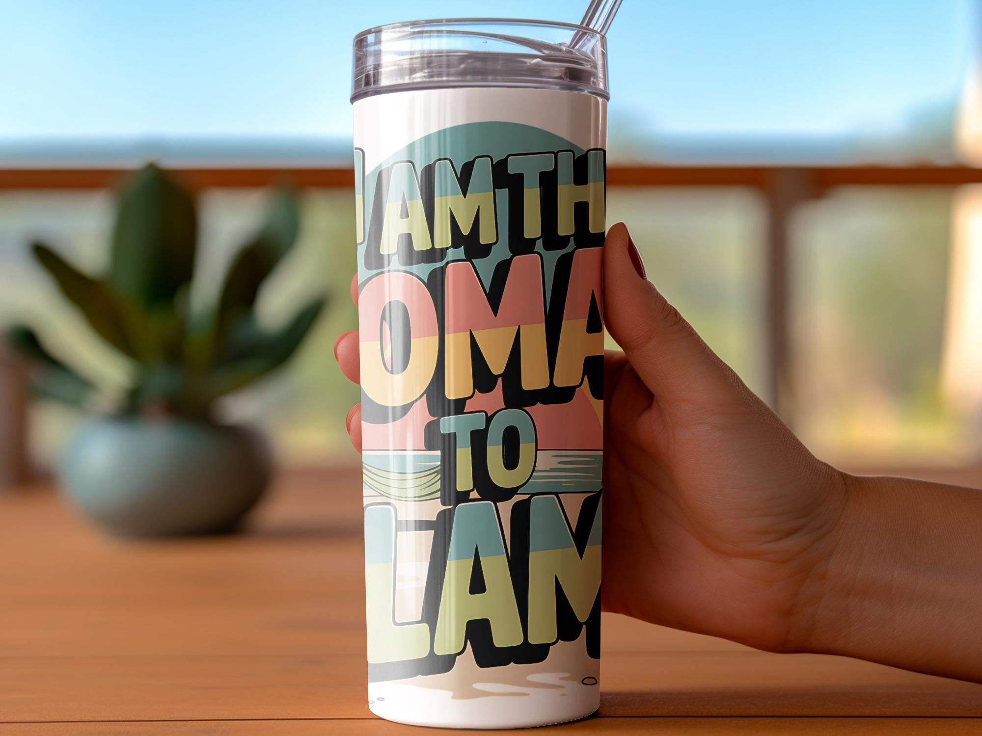 Blame Beach 20oz Tumbler Wrap: Funny Tropical Island Design (Digital Download)