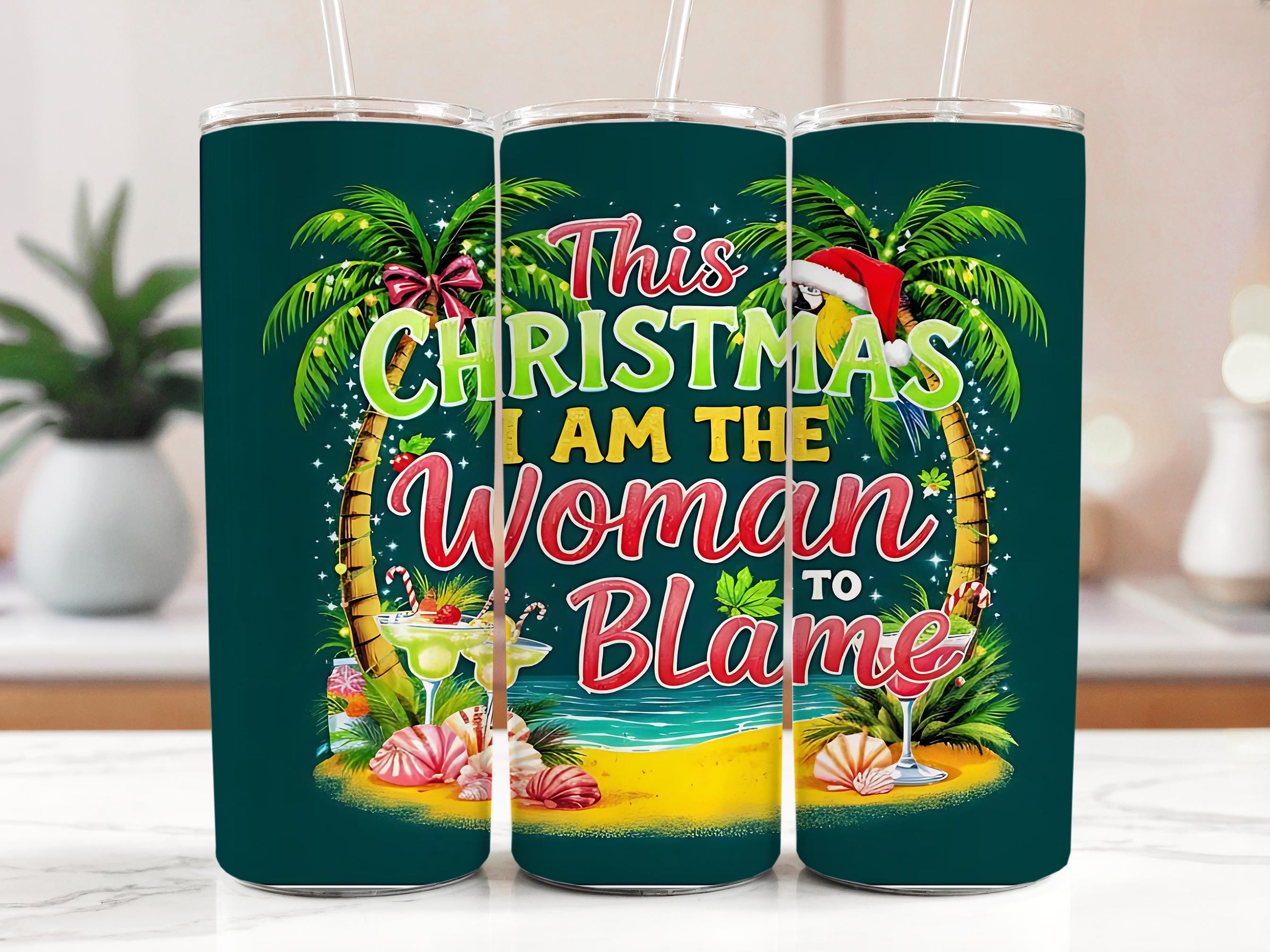 Parrot Santa Hat Tumbler Wrap: Tropical Christmas Design (Digital Download)