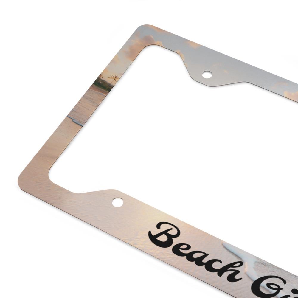 Beach Girl Sunrise Metal license plate frame
