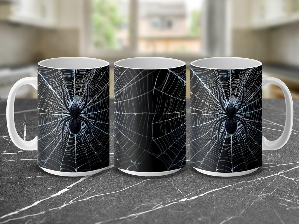Gothic Spider Web Mug Wrap: 15oz Sublimation Design (Digital Download)