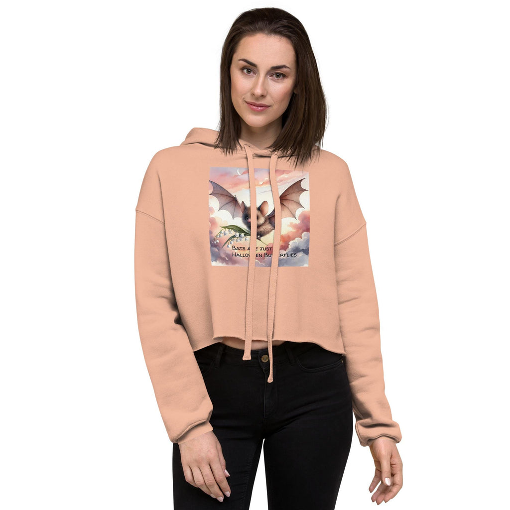 Halloween Bat Crop Hoodie: 'Bats are Butterflies' Graphic Sweatshirt