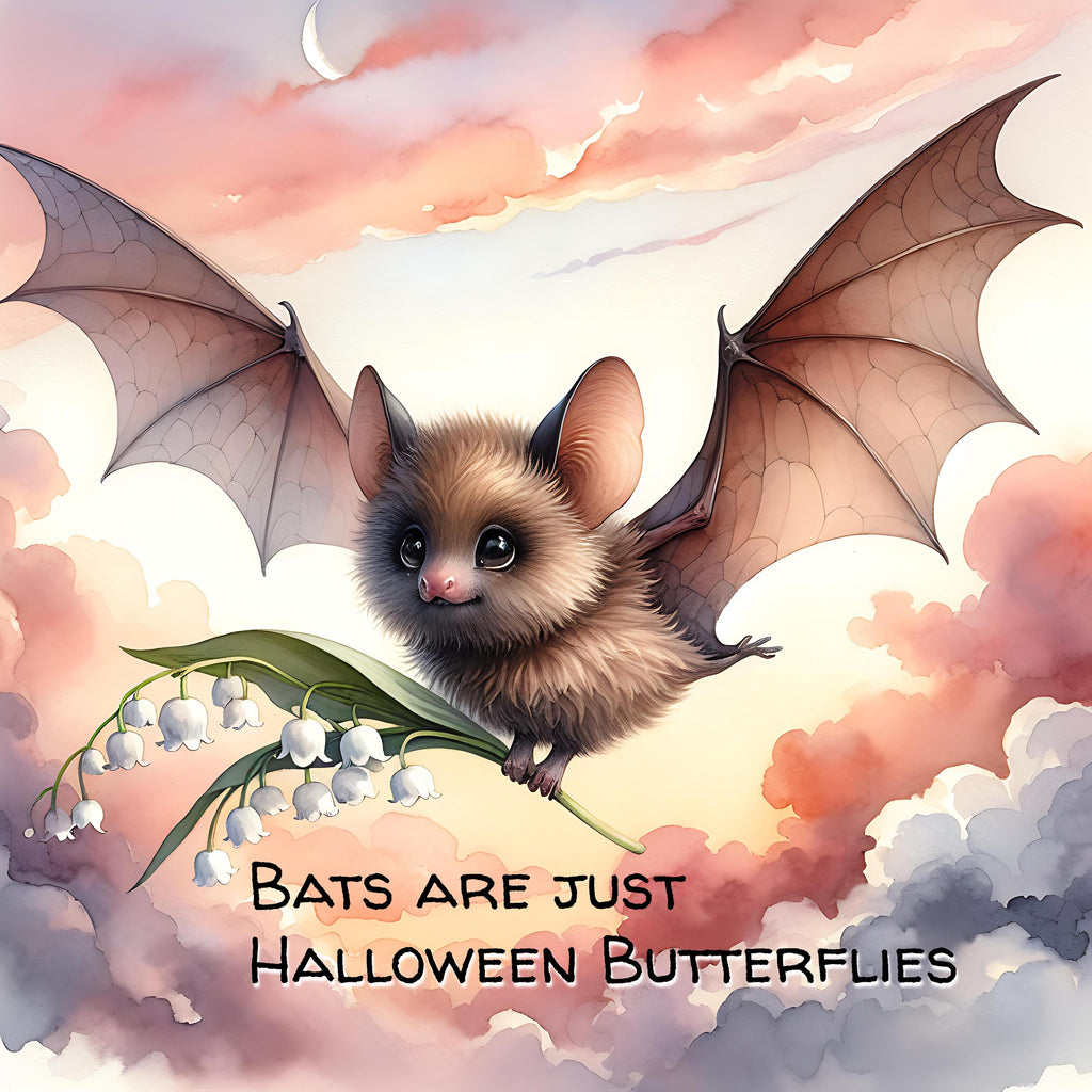 Halloween Bat Crop Hoodie: 'Bats are Butterflies' Graphic Sweatshirt