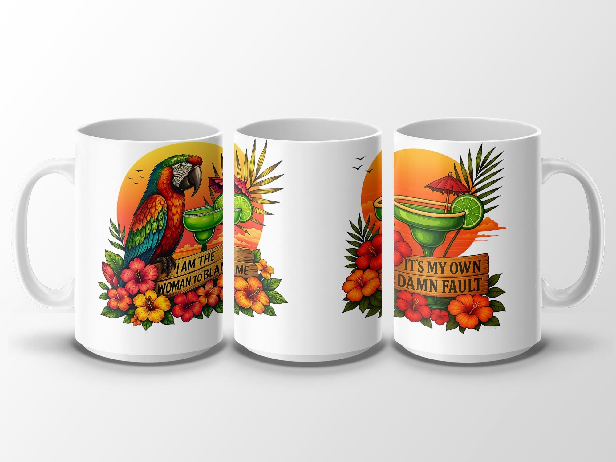 Parrot Margarita Mug: Tropical Cocktail Humor