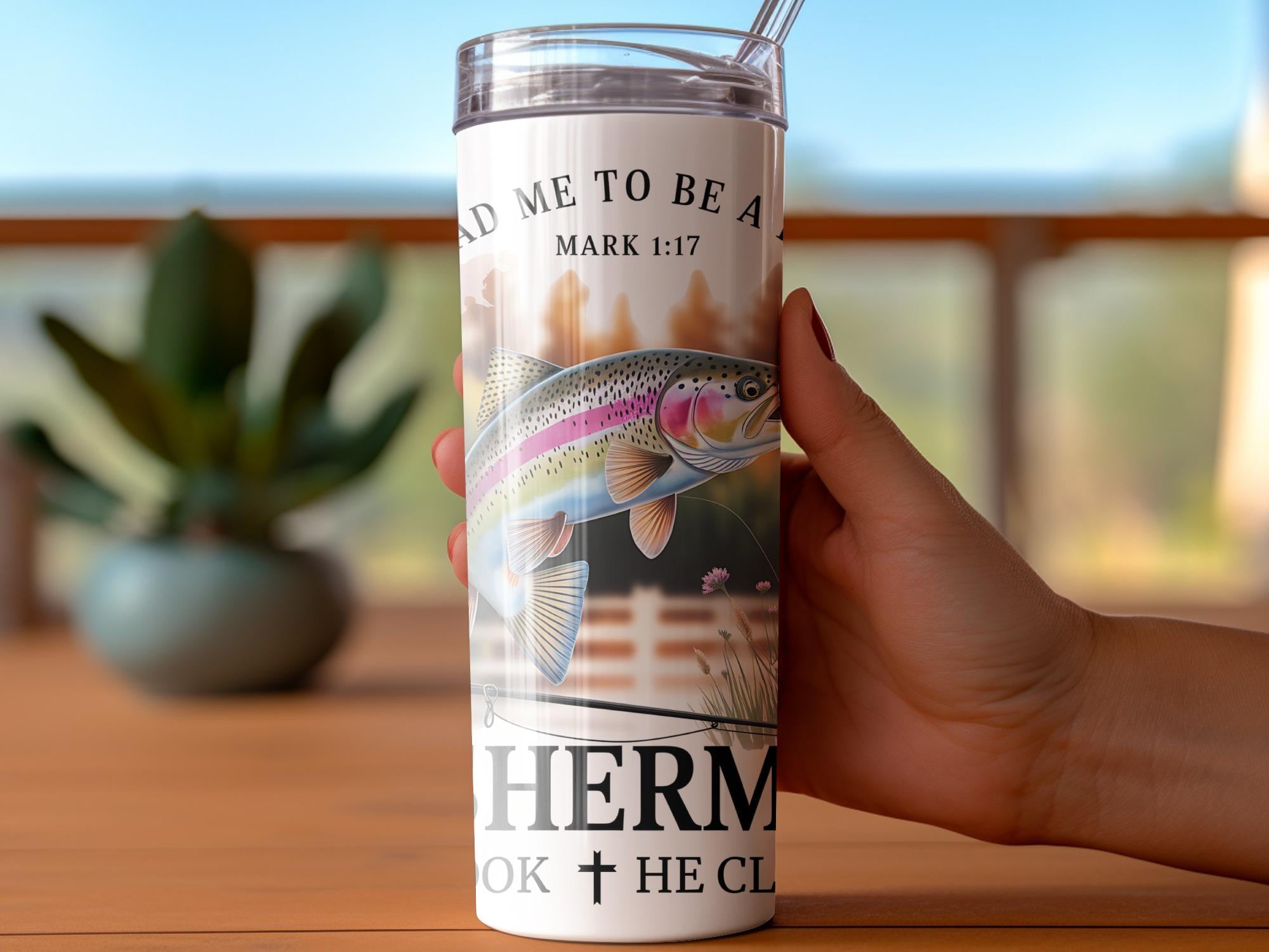 Rainbow Trout Fisherman PNG: Jesus Lead Me Sublimation Design (Digital Download)