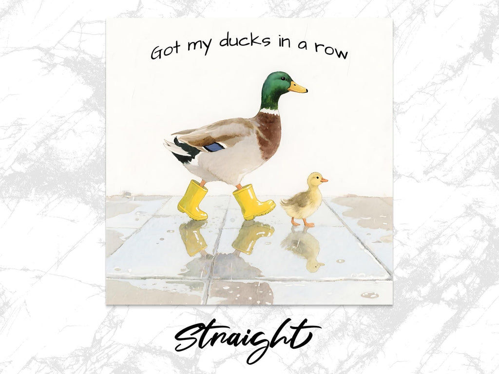 Ducklings in Rubber Boots PNG: Mom and Baby Sublimation Design (Digital Download)