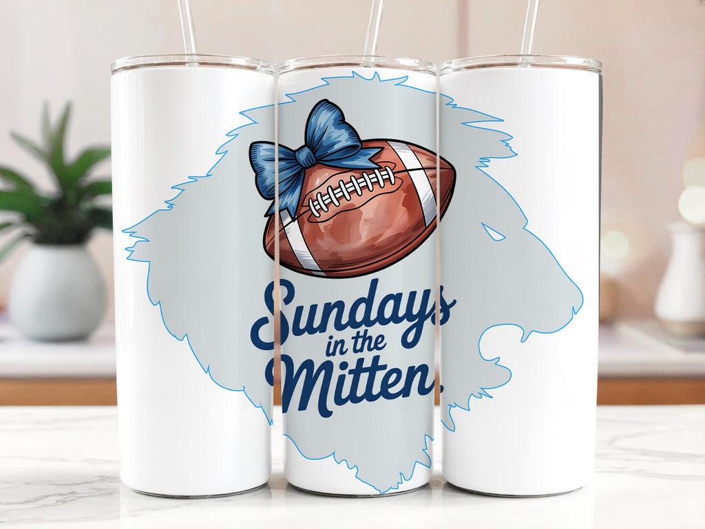 Michigan Football Tumbler Wrap: Sundays In The Mitten, Game Day Sublimation (Digital Download)
