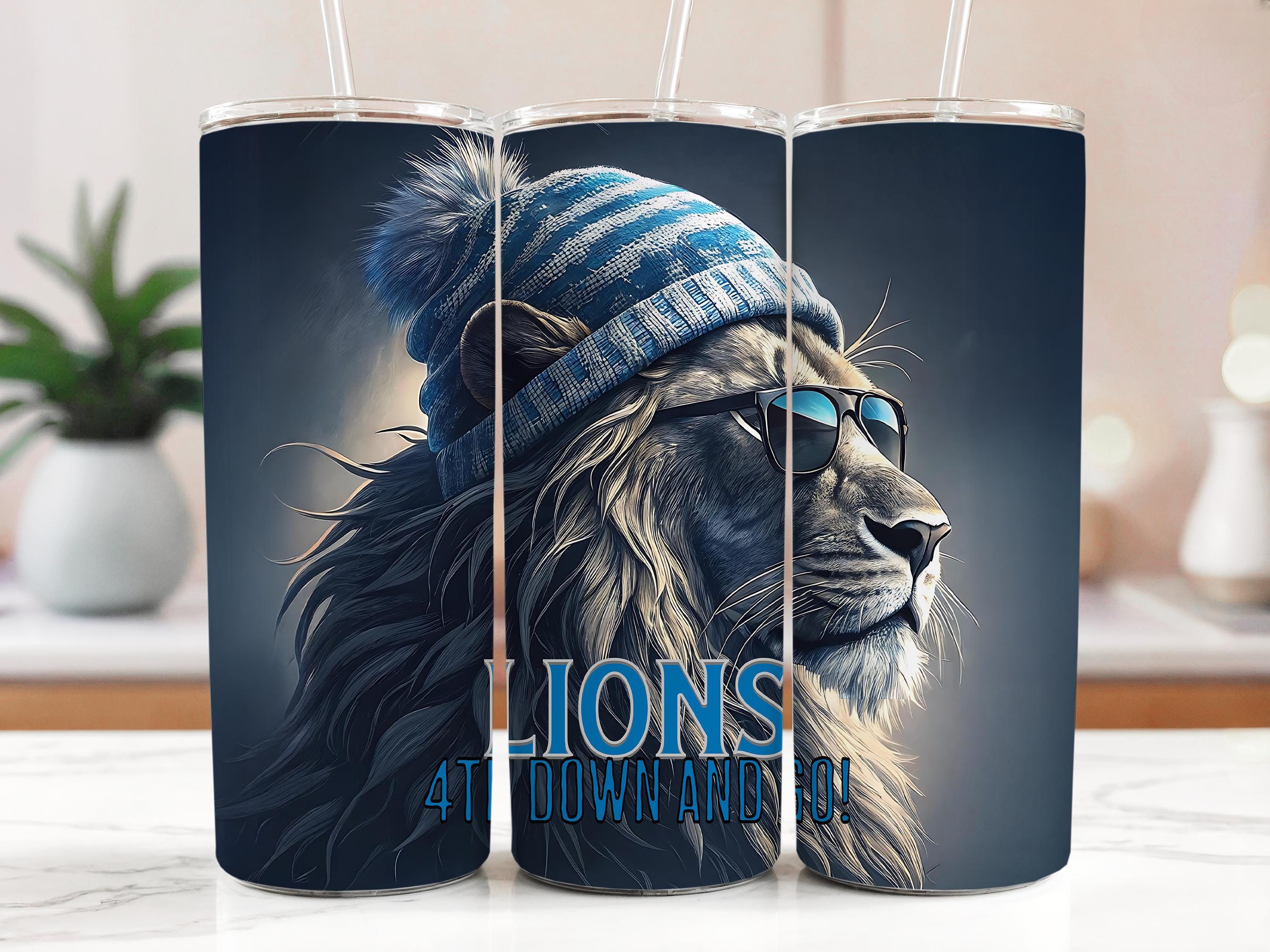 Lions Tumbler Wrap: Football Sublimation Design (Digital Download)