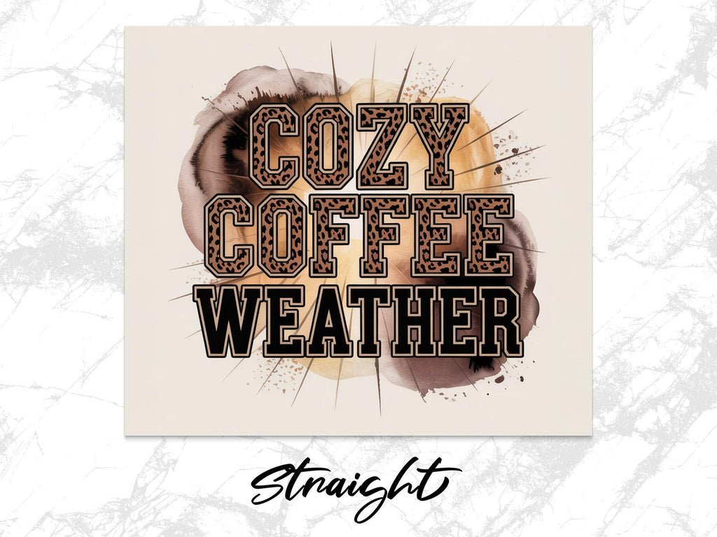 Leopard Print Coffee Weather Tumbler Wrap - 20oz Sublimation Design (Digital Download)