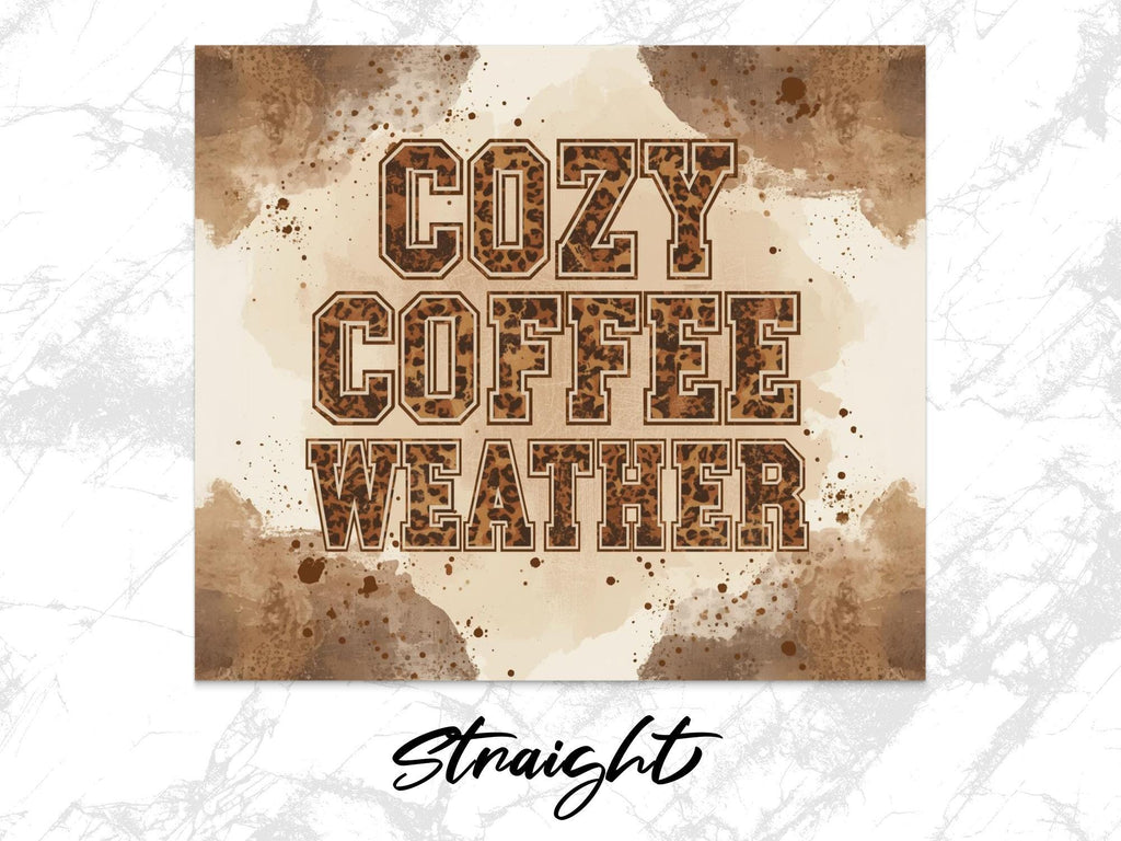 Cozy Coffee Leopard Print Tumbler Wrap - 20oz Skinny Tumbler PNG (Digital Download)