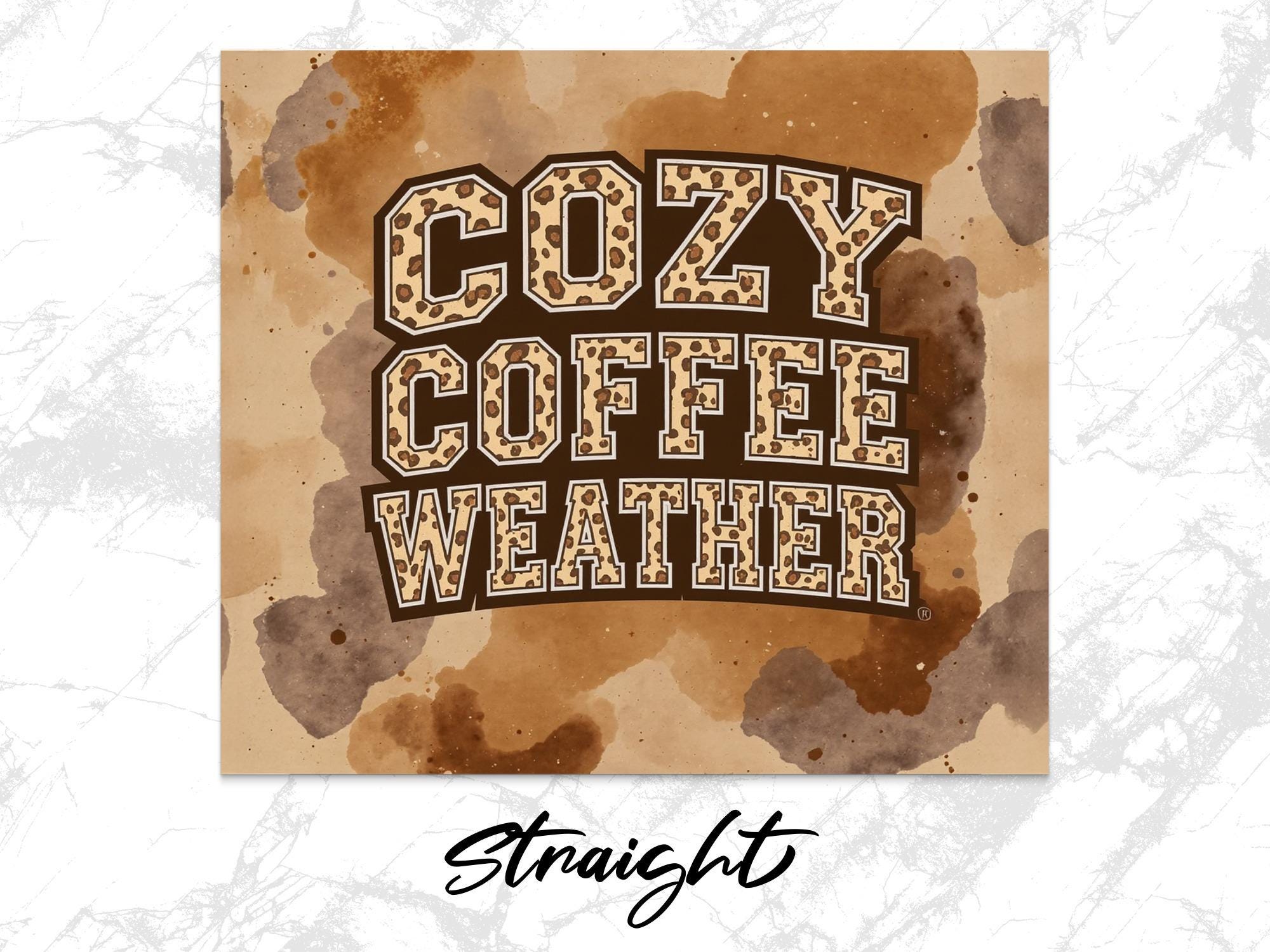 Leopard Print Coffee Tumbler Wrap: Cozy Sublimation Design (Digital Download)