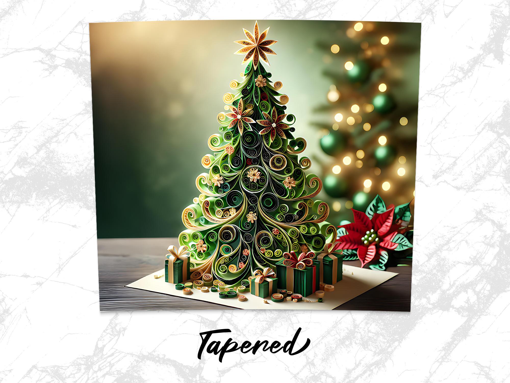 Quilled Christmas Tree Tumbler Wrap: Holiday Sublimation Design (PNG Digital Download)