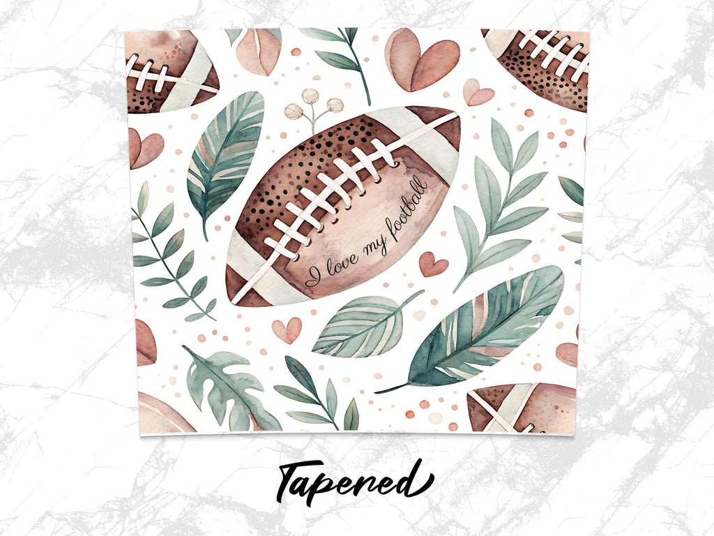 Floral Football Tumbler Wrap PNG - Sports Sublimation Design (Digital Download)