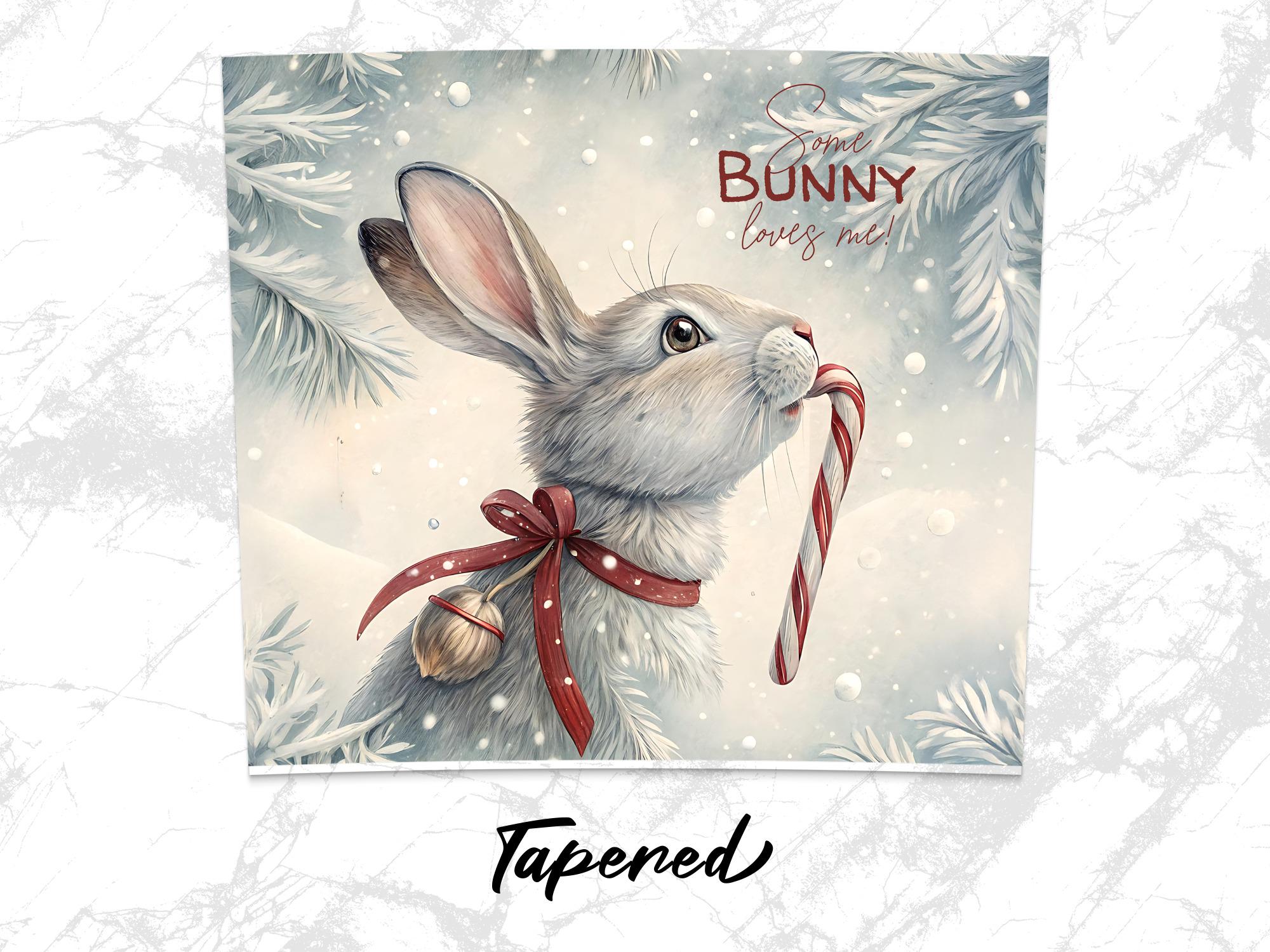 Some Bunny Loves Me Tumbler Wrap: Winter Candy Cane Design (Digital Download)