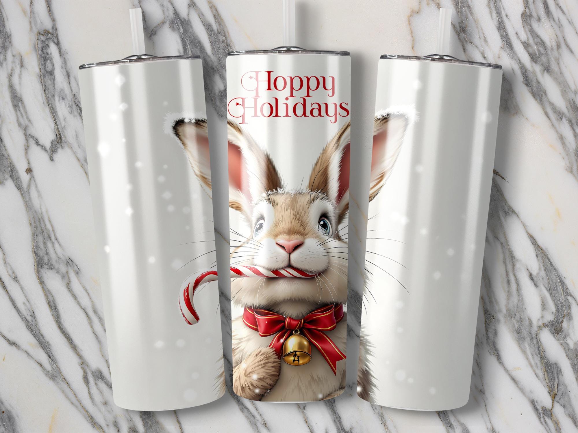 Bunny Christmas Tumbler Wrap: Holiday Sublimation Design (Digital Download)