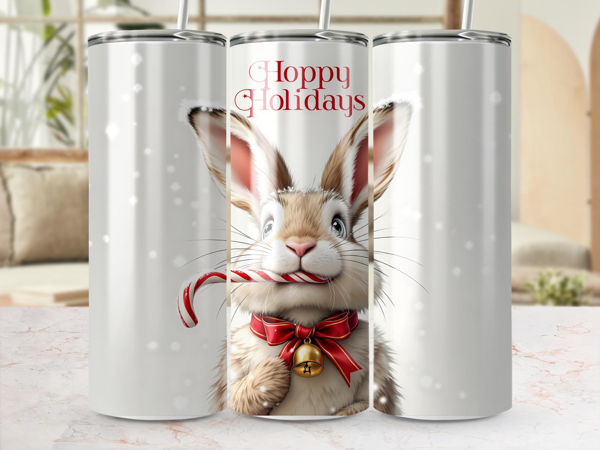 Bunny Christmas Tumbler Wrap: Holiday Sublimation Design (Digital Download)