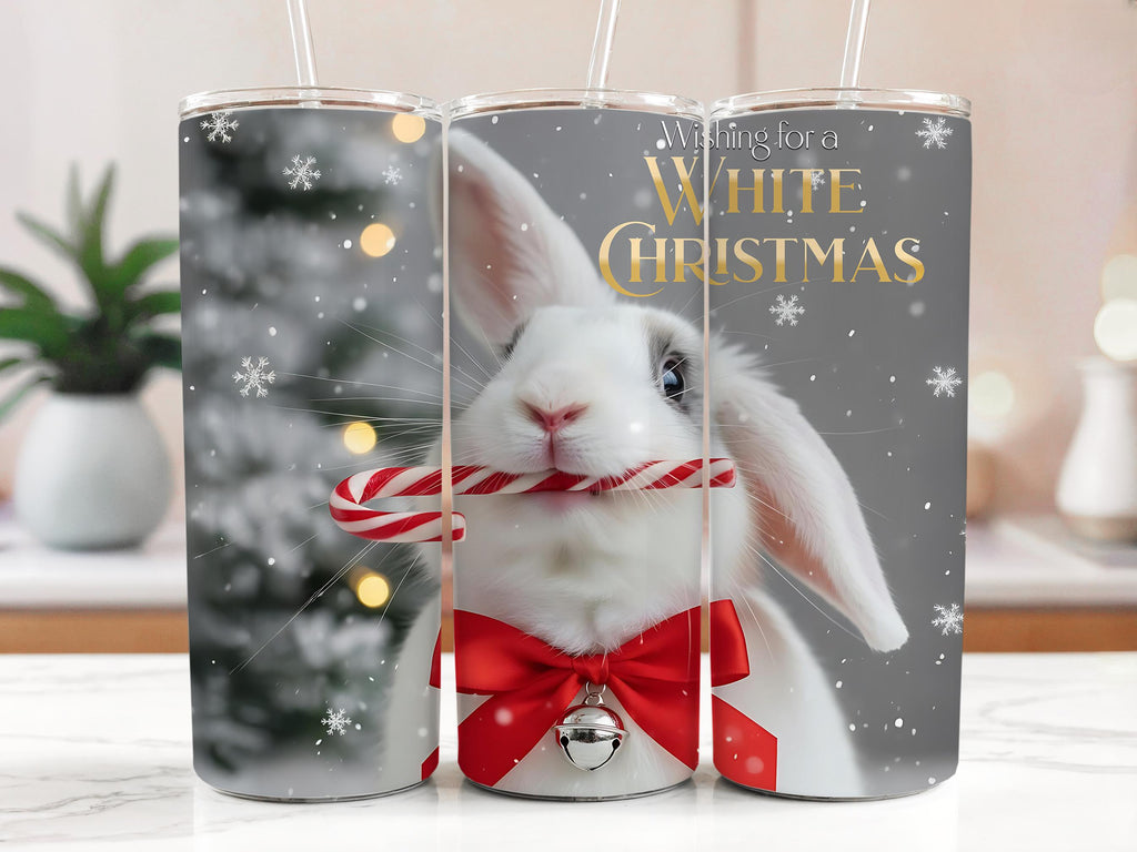 Christmas Bunny Tumbler Wrap: Holiday 20oz Sublimation Design (Digital Download)