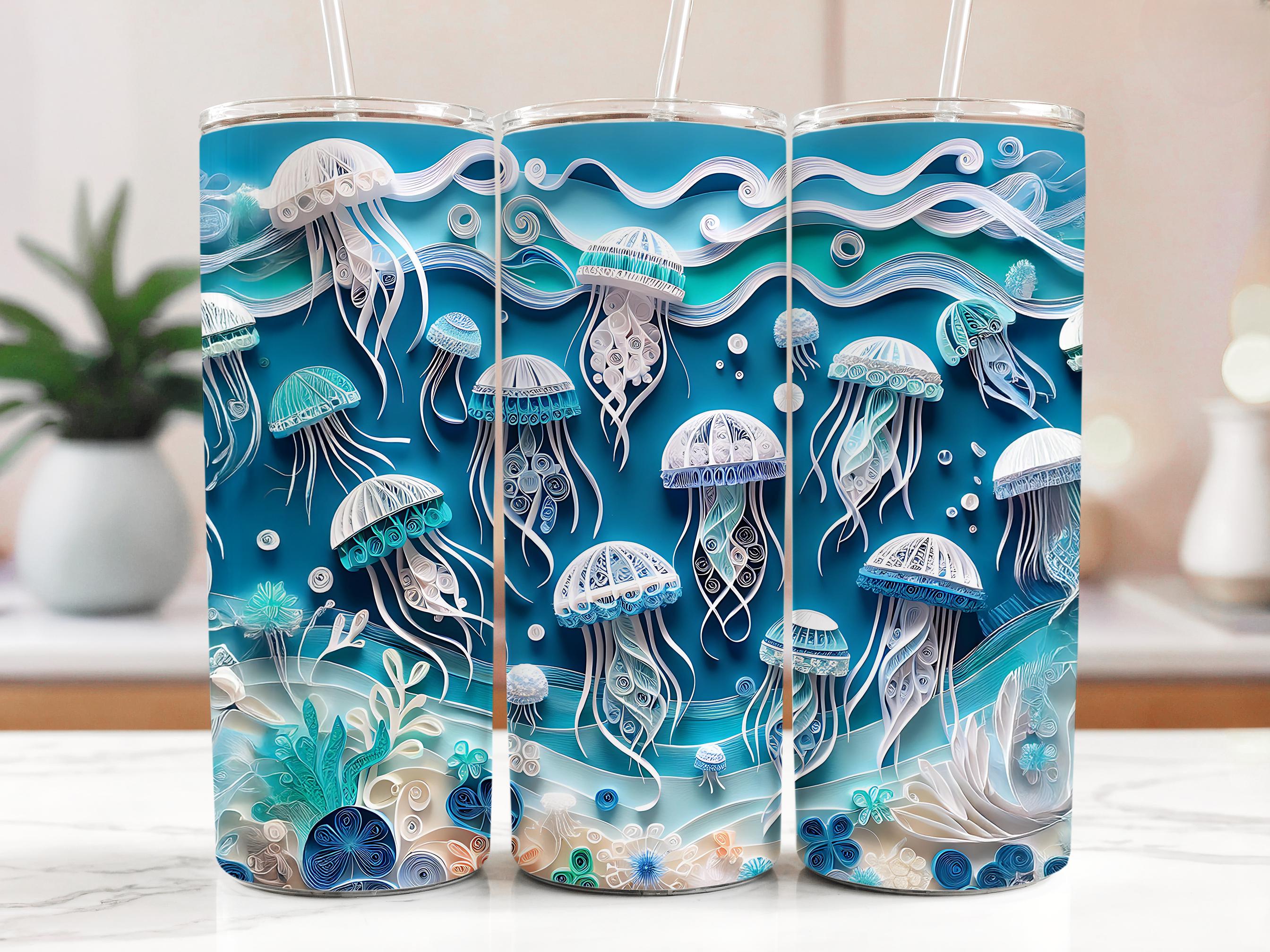 Jellyfish Tumbler Wrap: Under The Sea Sublimation Design (Digital Download)