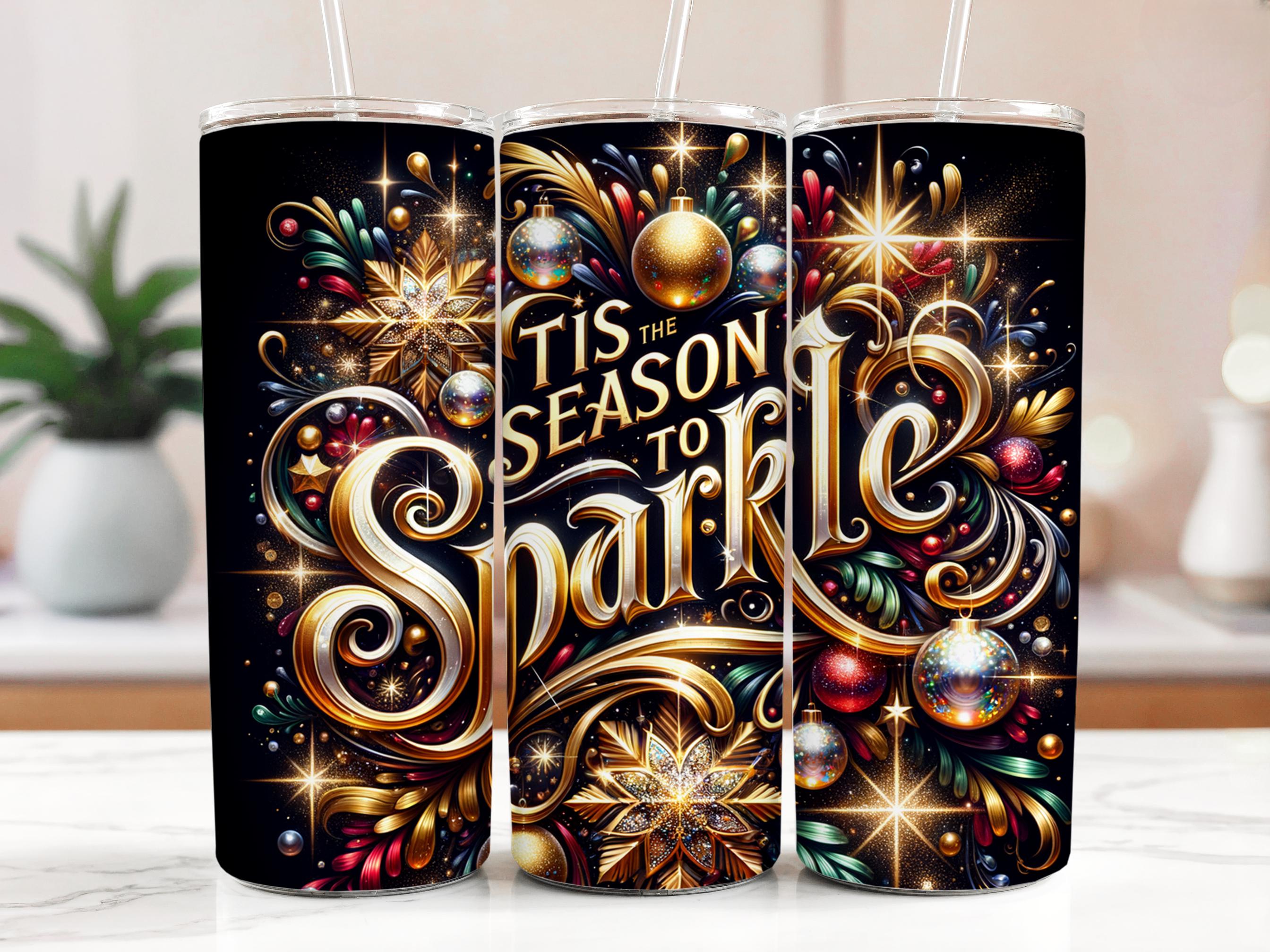 Sparkling Christmas Tumbler Wrap: Festive 20oz PNG Design (Digital Download)