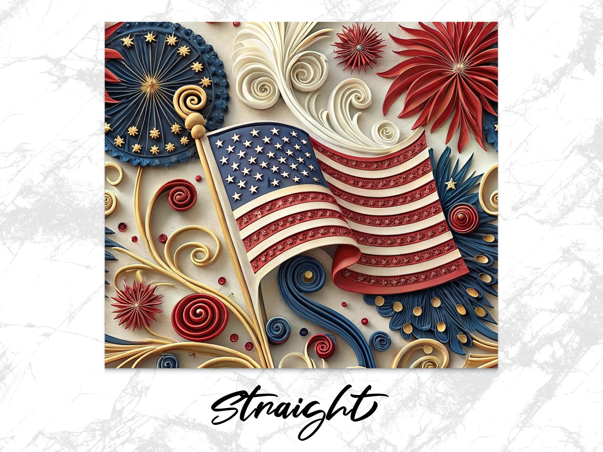 American Flag Tumbler Wrap: Patriotic 20oz PNG Design (Digital Download)