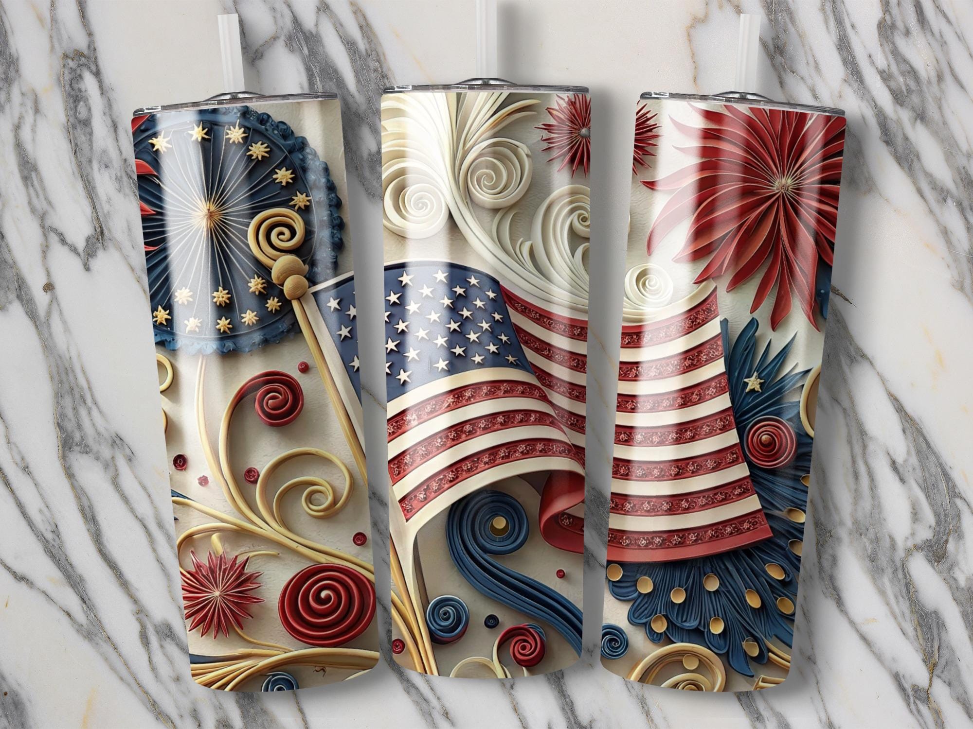 American Flag Tumbler Wrap: Patriotic 20oz PNG Design (Digital Download)