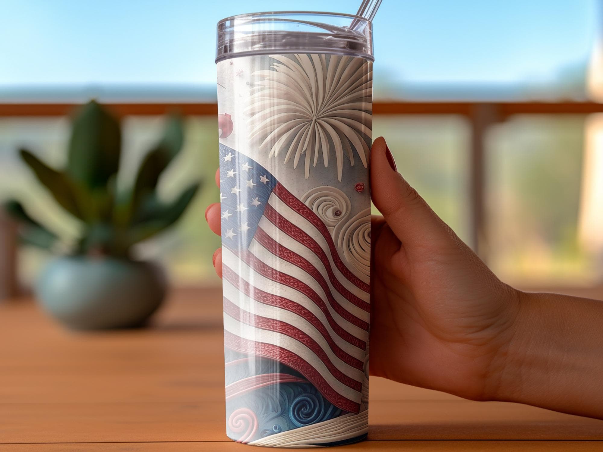American Flag Tumbler Wrap: Patriotic USA Sublimation Design (Digital Download)