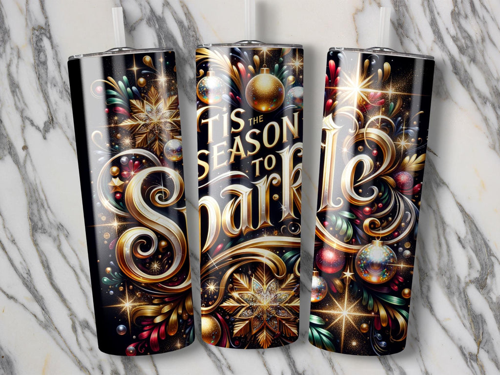 Sparkling Christmas Tumbler Wrap: Festive 20oz PNG Design (Digital Download)