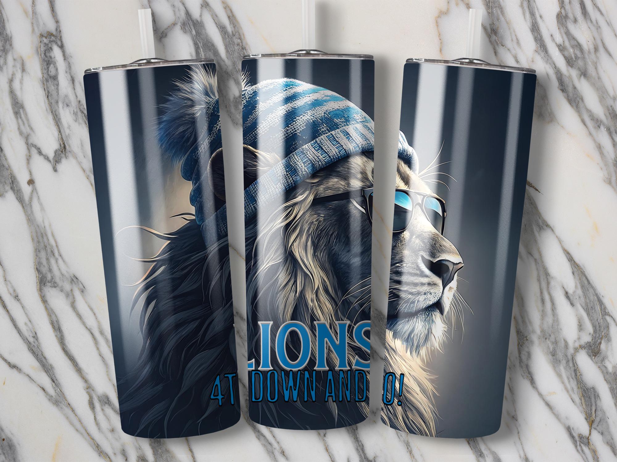 Lions Tumbler Wrap: Football Sublimation Design (Digital Download)