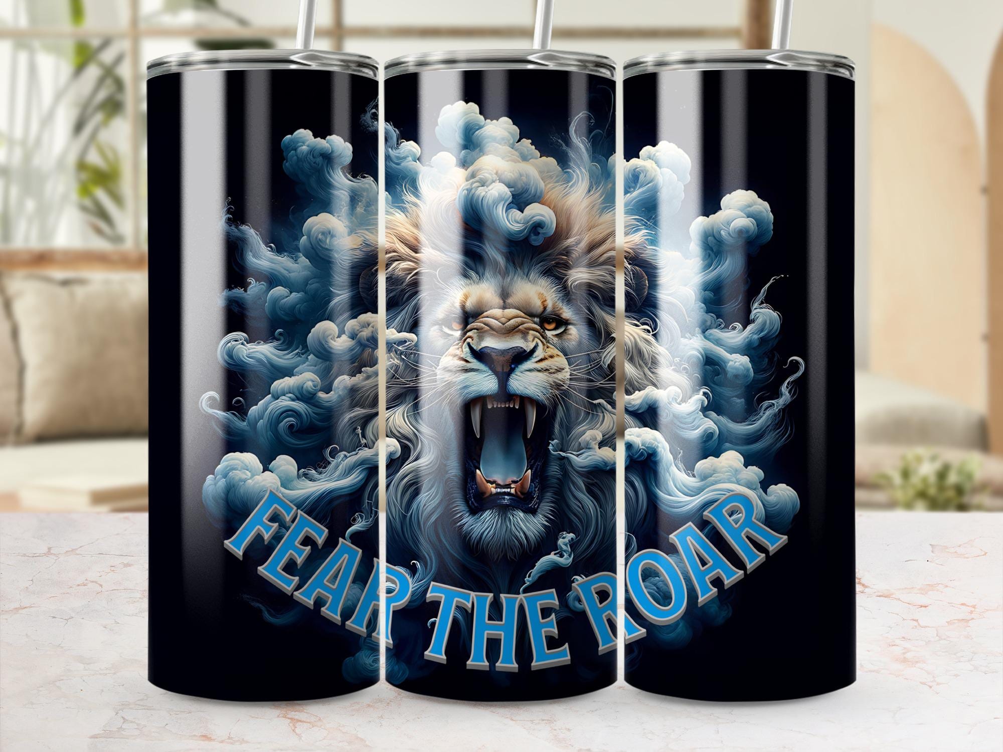 Roaring Lion Tumbler Wrap: Fierce Animal Design (Digital Download)