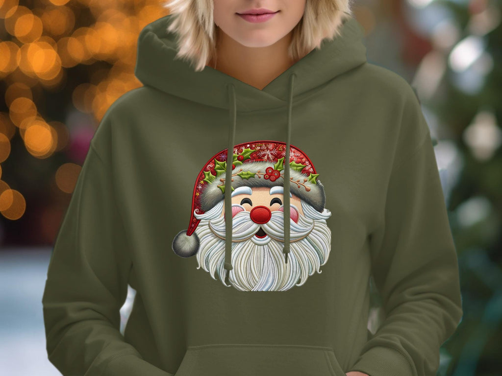 Santa Claus Digital Download, Christmas Face Image, Holiday Printable Art, Festive Decor Clipart, Santa Face Design