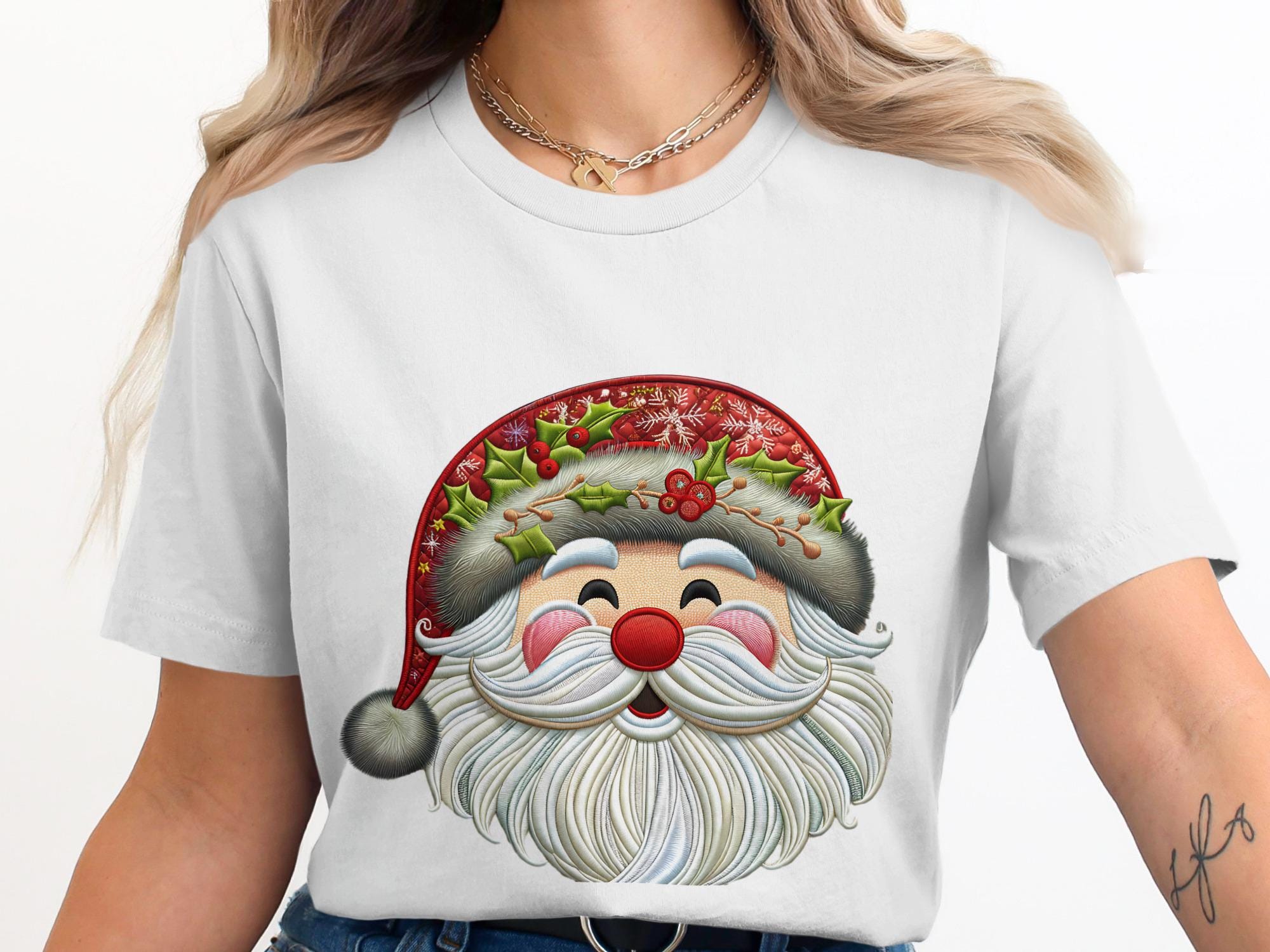 Santa Claus Digital Download, Christmas Face Image, Holiday Printable Art, Festive Decor Clipart, Santa Face Design