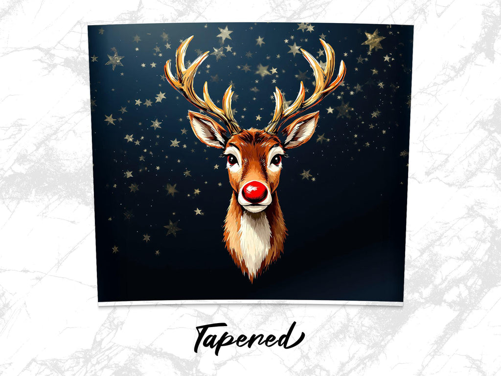 Red Nose Reindeer Tumbler Wrap: Christmas Deer PNG (Digital Download)