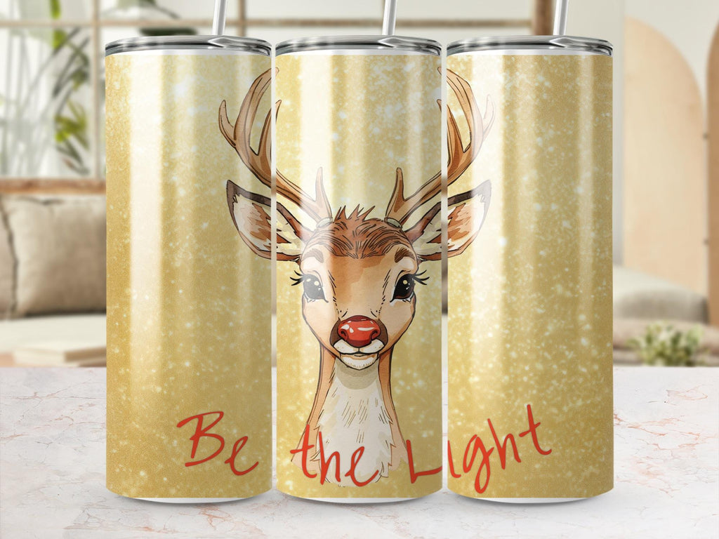 Red Nosed Reindeer Tumbler Wrap: Christmas Sublimation Design (Digital Download)