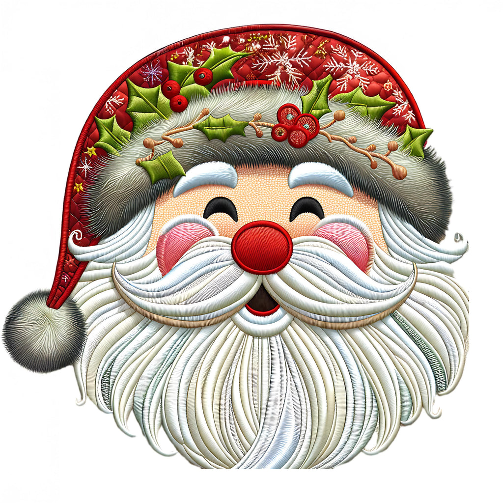 Santa Claus Digital Download, Christmas Face Image, Holiday Printable Art, Festive Decor Clipart, Santa Face Design