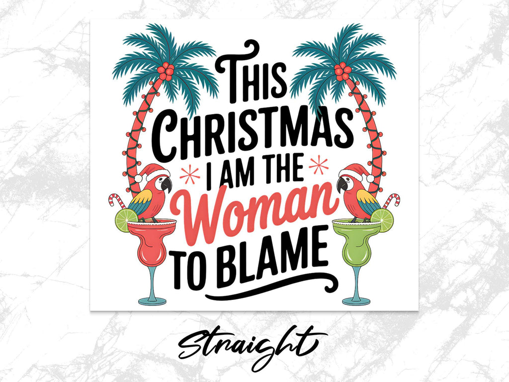 Tropical Christmas Tumbler Wrap: Parrot with Santa Hat (Digital Download)