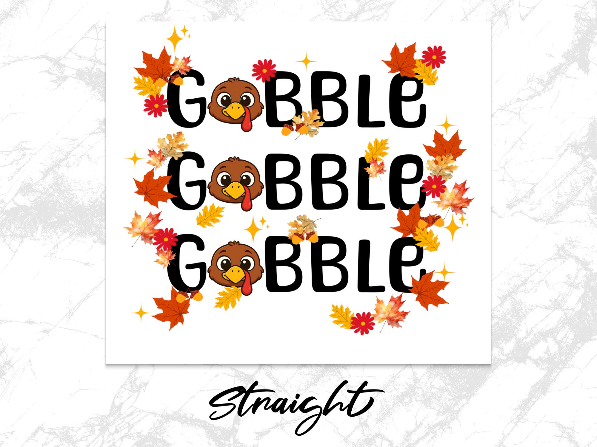 Thanksgiving Tumbler Wrap: Funny Turkey Fall Leaves Design (Digital Download)