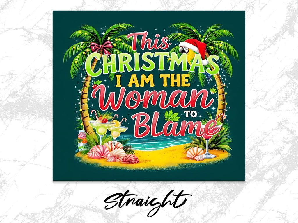 Parrot Santa Hat Tumbler Wrap: Tropical Christmas Design (Digital Download)